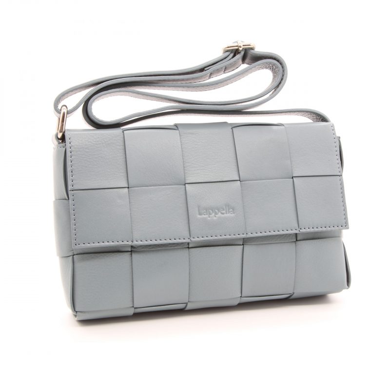 Lappella Alicia luxury soft Valentino leather crossbody bag in smoke grey.