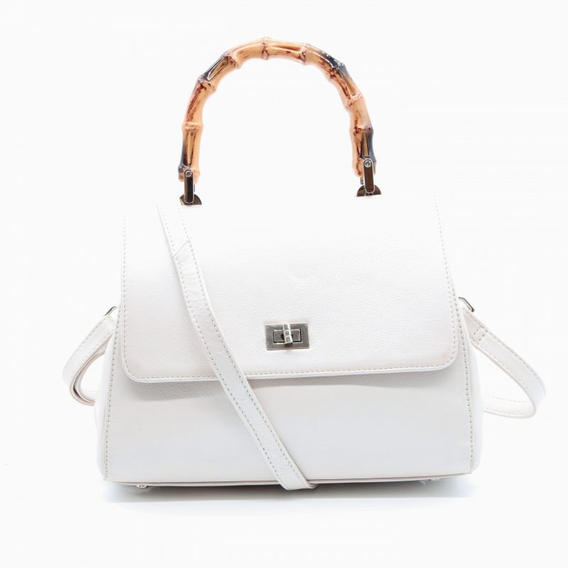 Lappella luxury soft Valentino leather grab bag in pearl. Strap across.