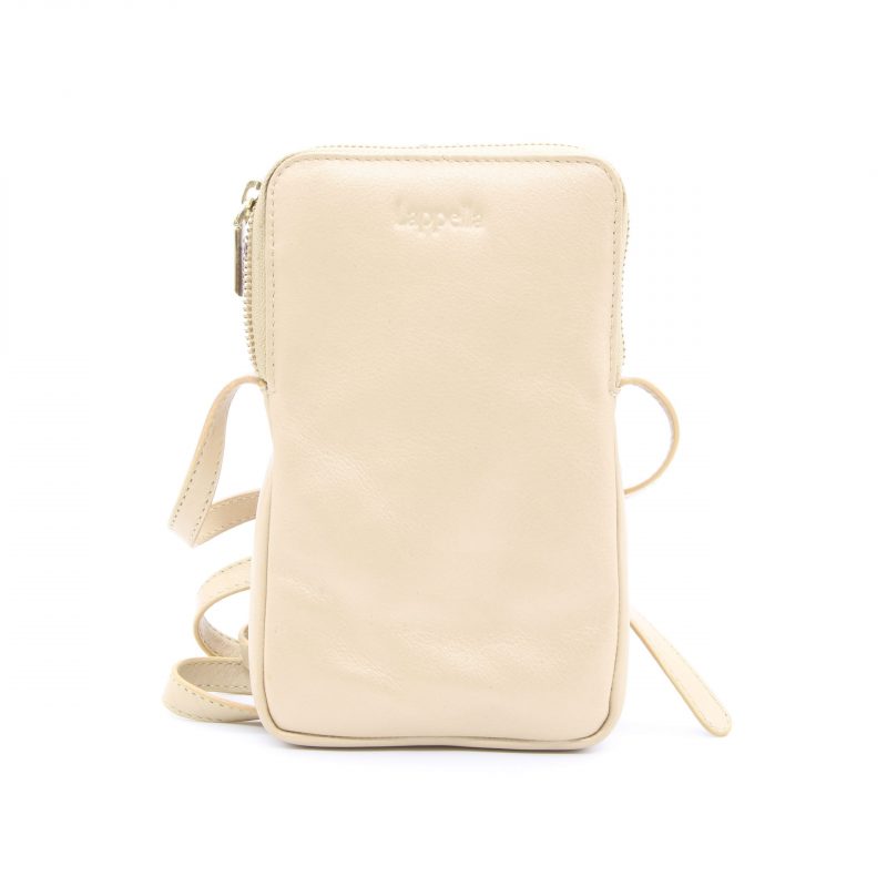 Lappella Mia crossbody phone bag in luxury soft Valentino leather in gold.