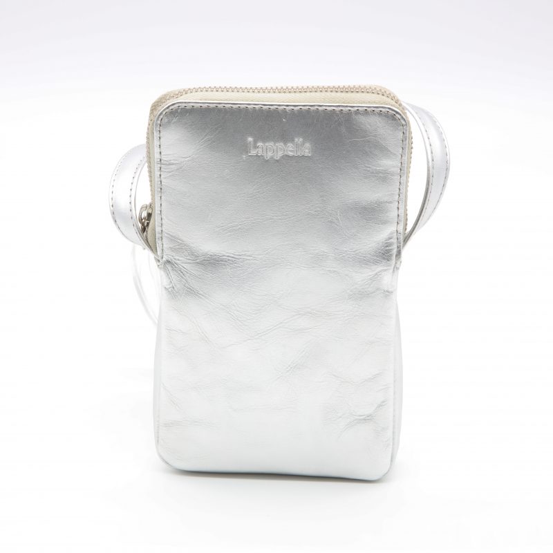 Mia crossbody bag in silver leather