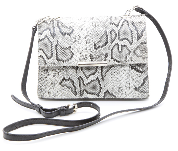 Pippie crossbody bag in in luxury soft black snake leather.