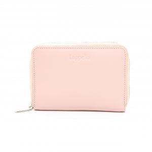 Lappella Elisia zip round purse in soft luxury leather in blush pink