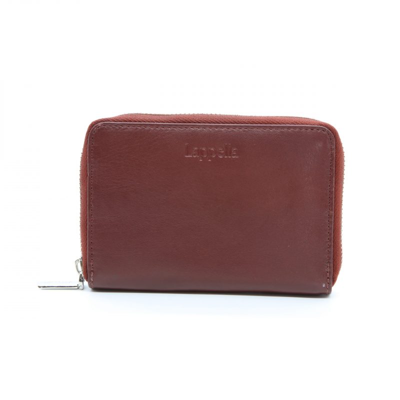 Lappella Elisia zip round purse in soft luxury leather in oxblood.