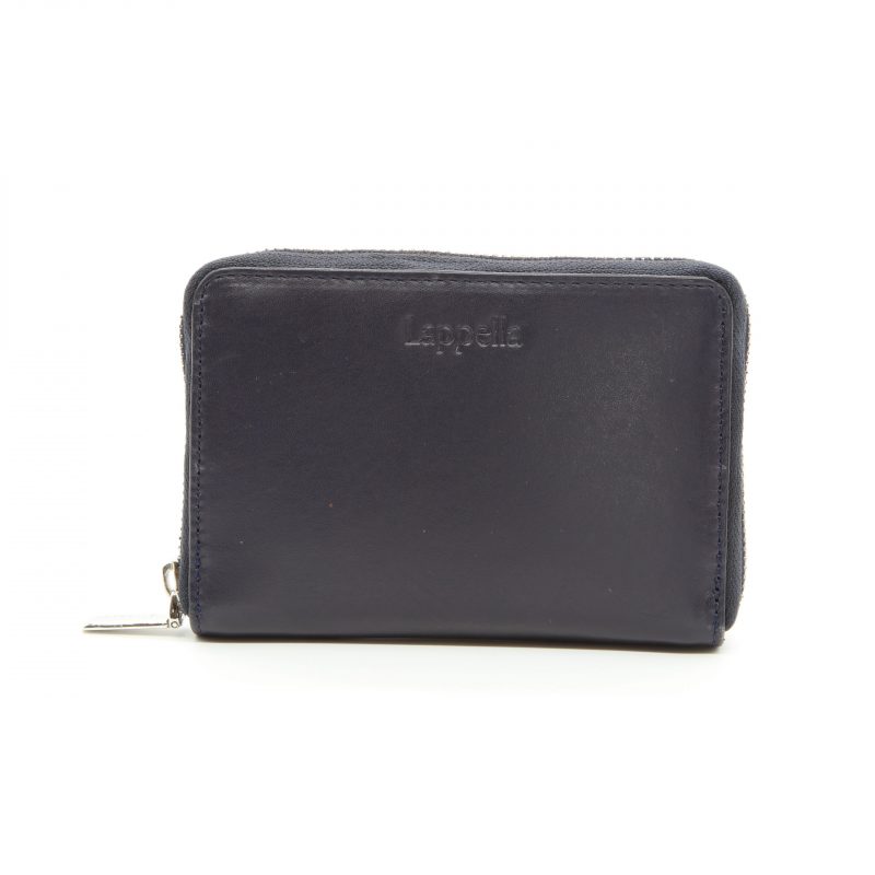 Lappella Elisia zip round purse in soft luxury leather in black.