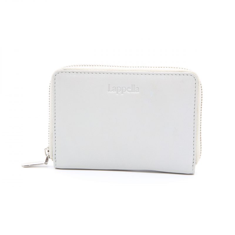 Lappella Elisia zip round purse in soft luxury leather in silver.