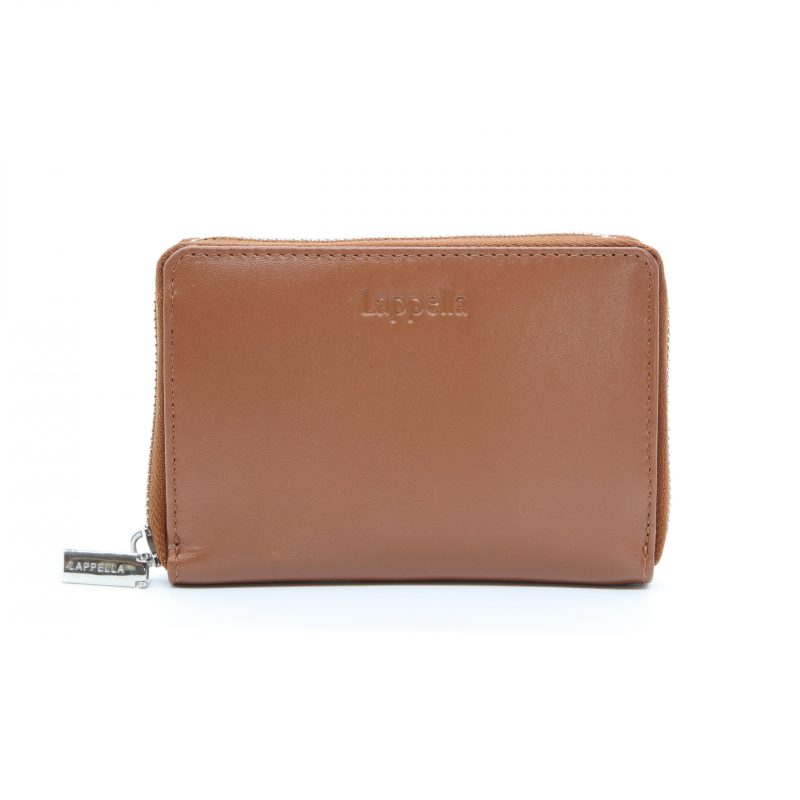 Lappella Elisia zip round purse in soft luxury leather in tan.