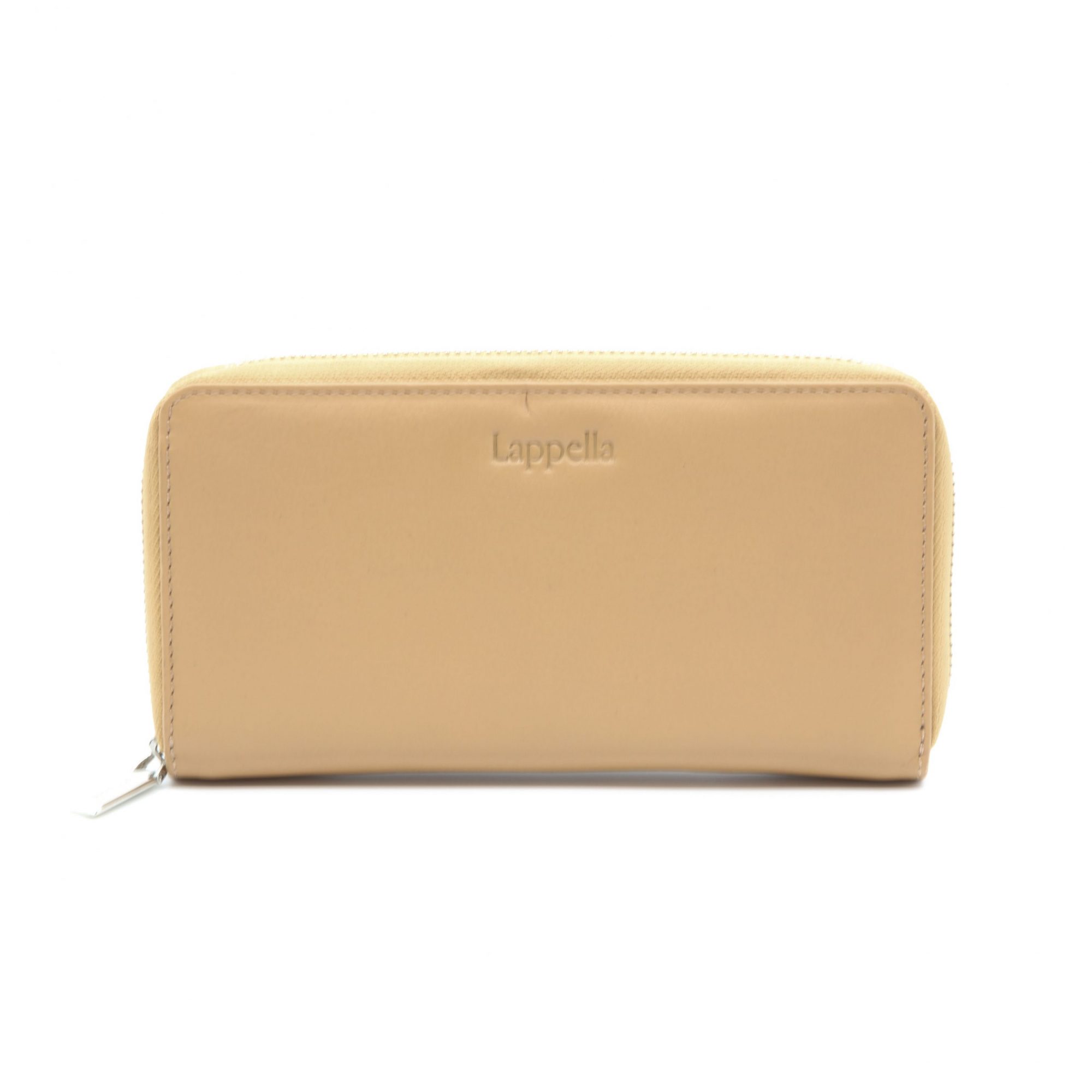 Lappella Emilia zip round purse in soft luxury leather in camel.