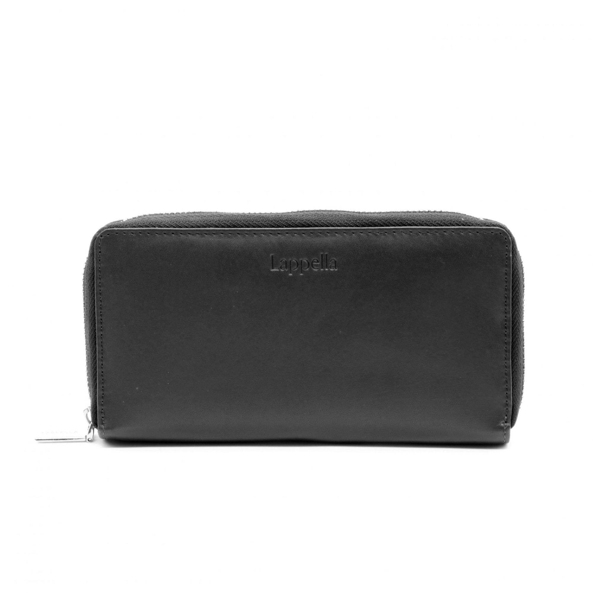 Lappella Emilia zip round purse in soft luxury leather in black