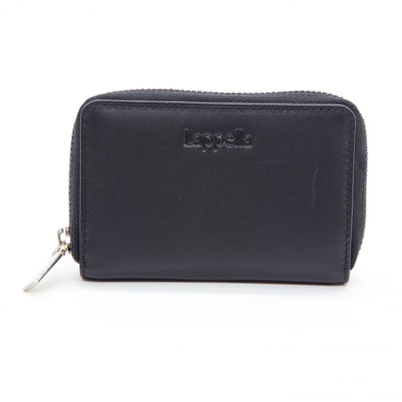 Eva small zipround purse in soft navy Valentino Leather