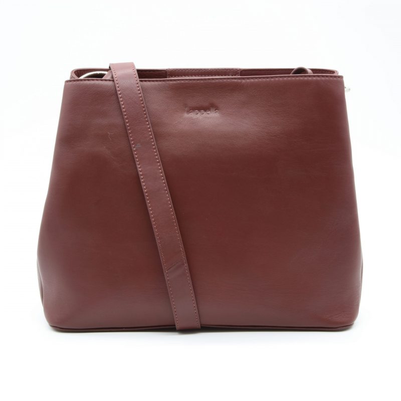Lappella luxury soft leather Sarah hobo bag in oxblood.