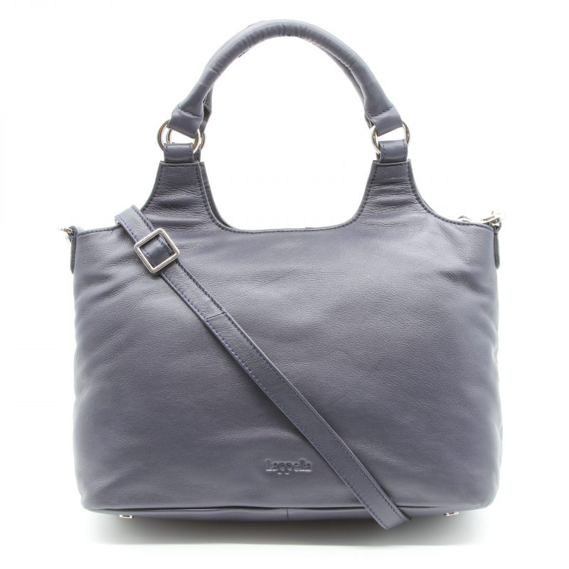 Lappella Olivia luxury soft leather tote bag in navy.
