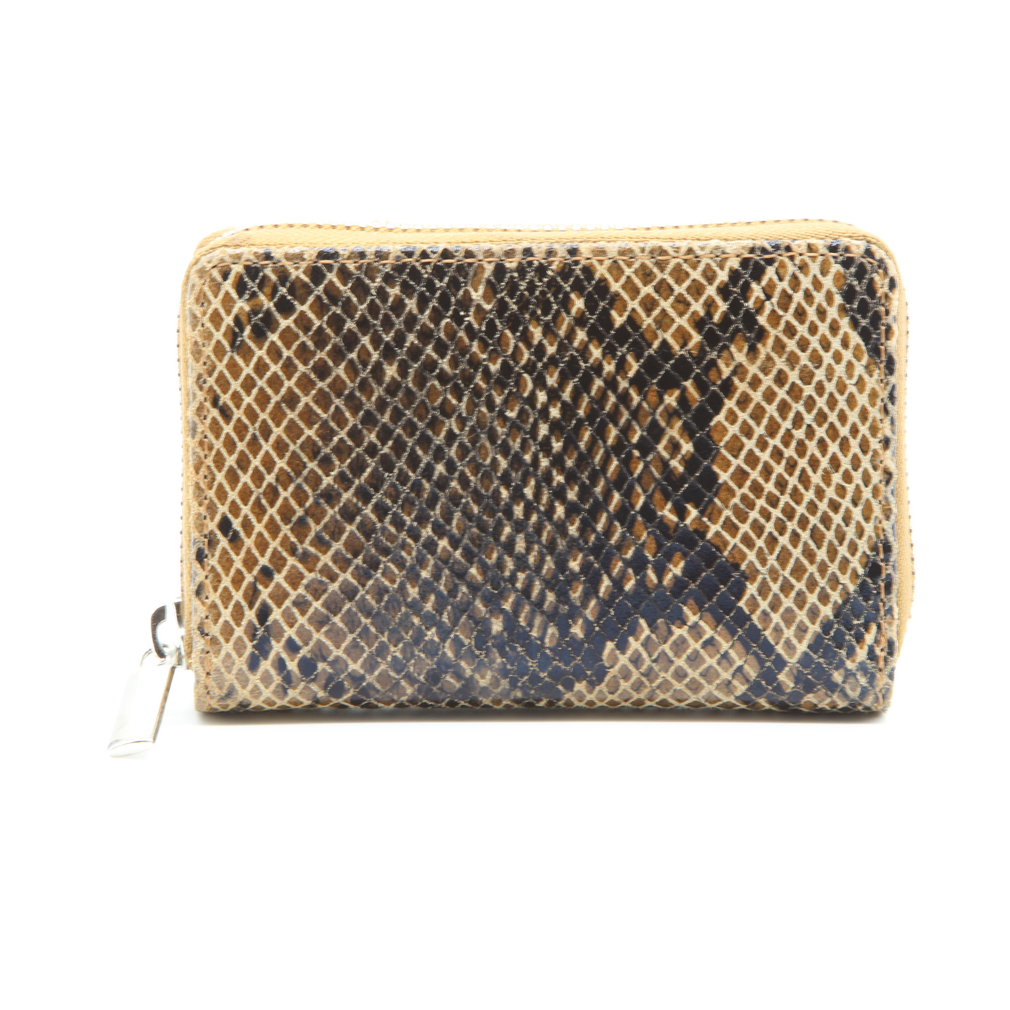 Eva small zipround purse in luxury soft Camel Valentino leather.