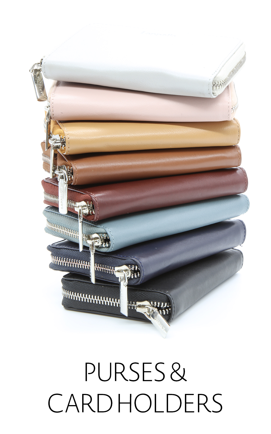 Eva small zip round purse in luxury soft Valentino leather. Multiple colours.
