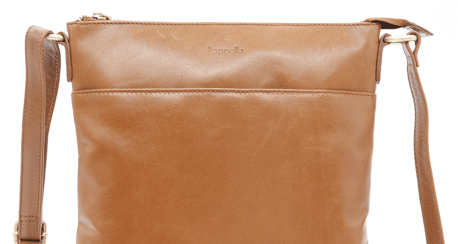 Tan soft leather Daisy bag front shot